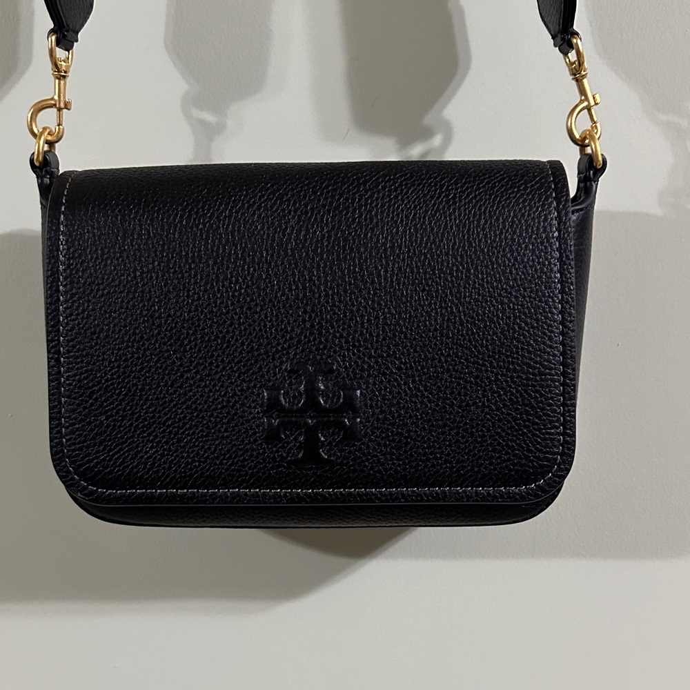 Tory Burch Black Pebbled Leather Crossbody